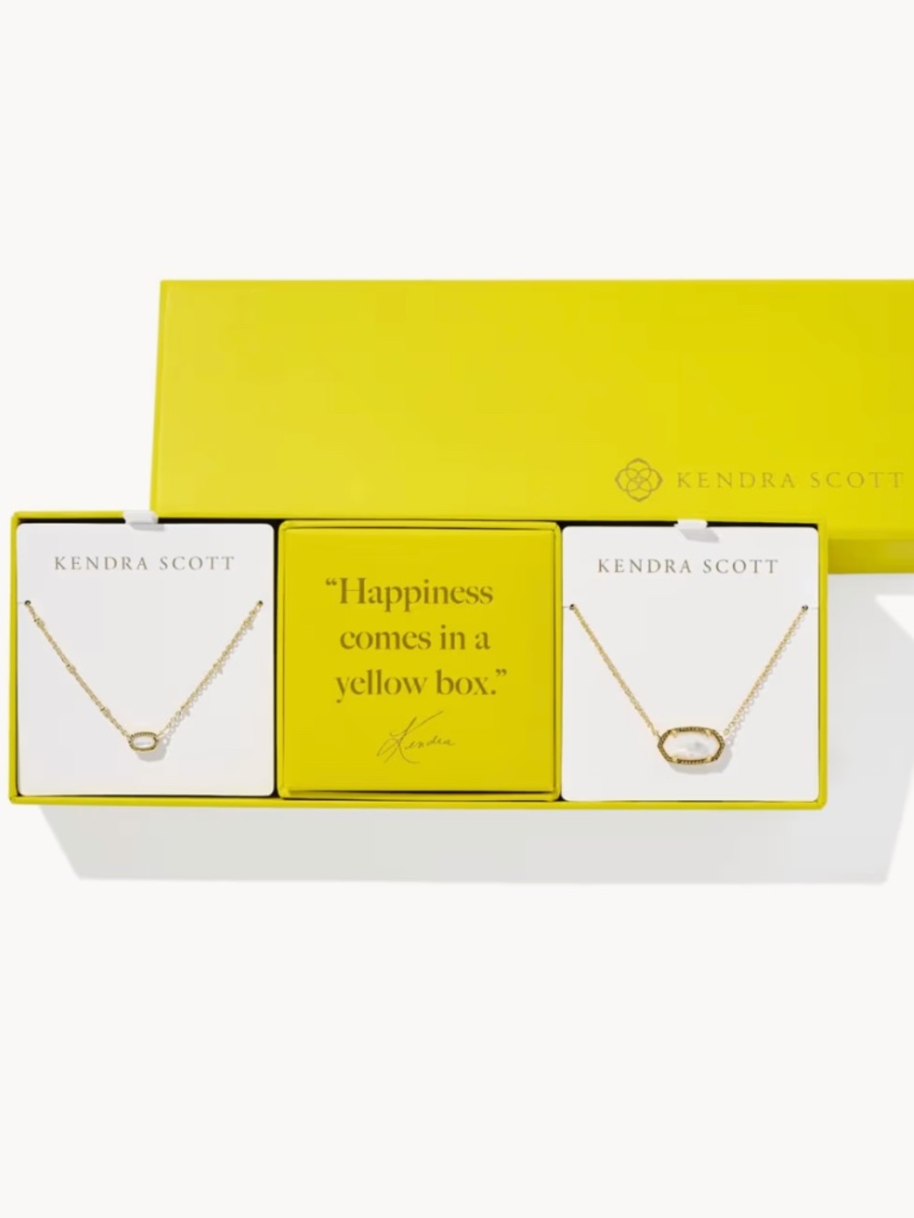 KENDRA SCOTT Elisa Gold Mother of Pearl Necklace Gift Set of 2, NIB